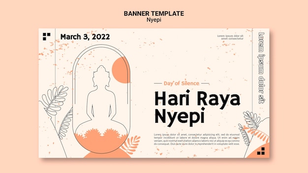 Kostenlose PSD flaches design minimale nyepi-vorlage