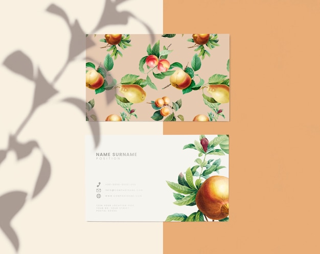 Kostenlose PSD floral visitenkarte design