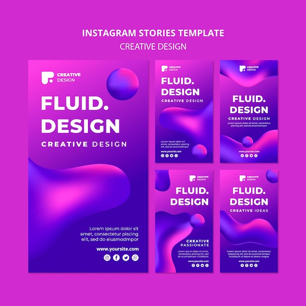 Kostenlose PSD fluid design instagram geschichten vorlage