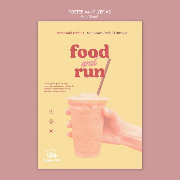 Food Truck Ad Poster Vorlage