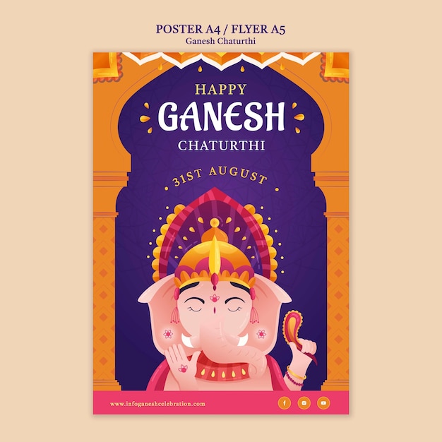 Kostenlose PSD ganesh chaturthi-poster-design-vorlage