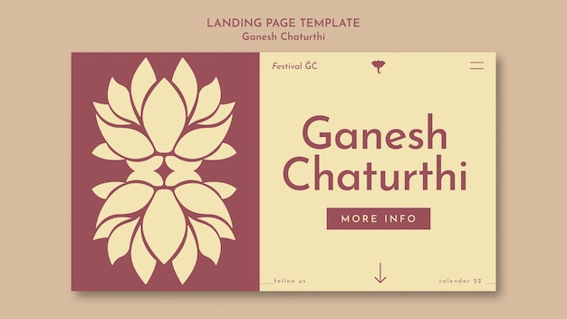 Kostenlose PSD ganesh chaturthi-vorlage im flachen design