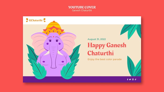 Kostenlose PSD ganesh chaturthi youtube-cover-vorlage