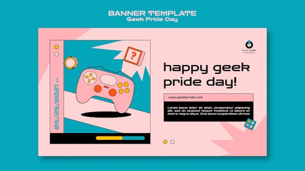 Kostenlose PSD geek pride day banner vorlage