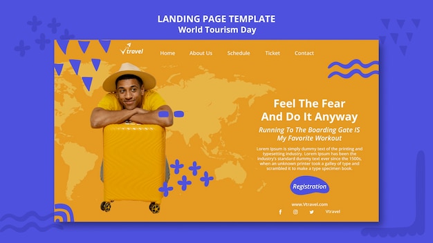 Kostenlose PSD geometrische webvorlage für den welttourismustag