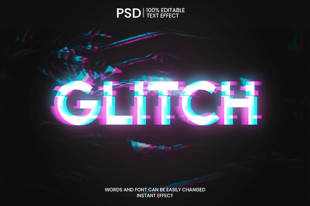 Kostenlose PSD glitch-texteffekt