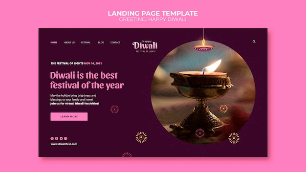 Glückliche Diwali-Landingpage