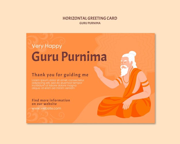 Kostenlose PSD guru purnima vorlage-design