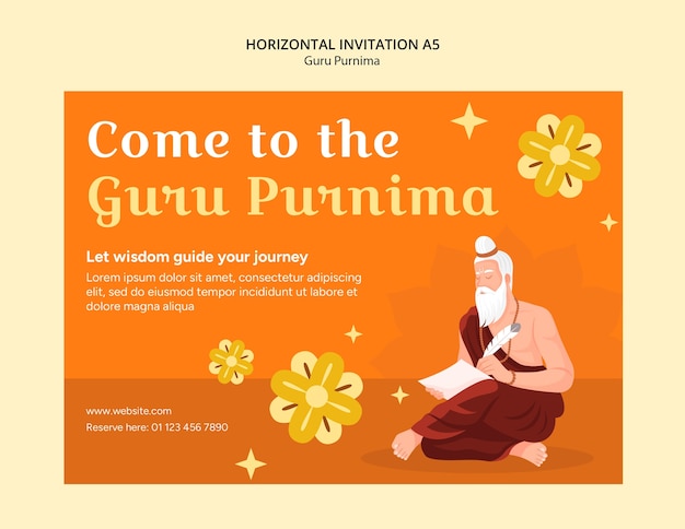 Kostenlose PSD guru purnima vorlage-design