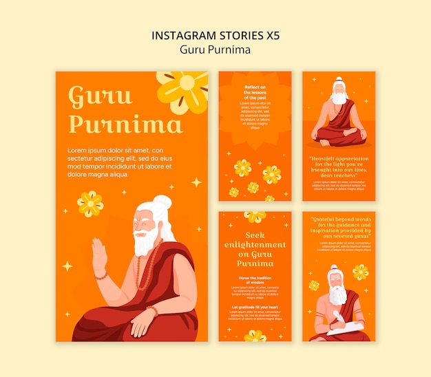 Kostenlose PSD guru purnima vorlage-design