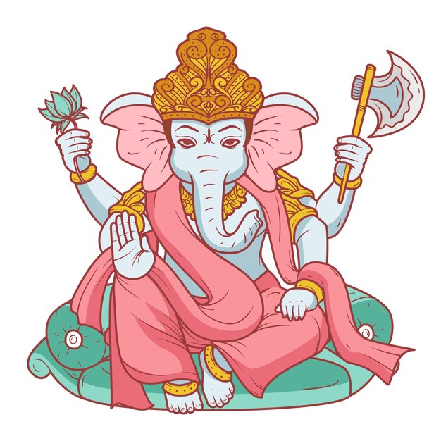 Handgezeichnete Ganesh-Illustration