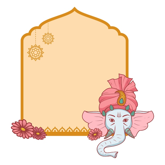 Kostenlose PSD handgezeichnete ganesh-illustration