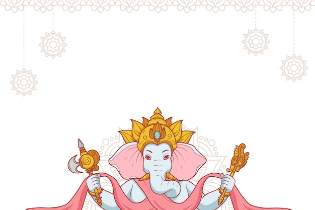 Kostenlose PSD handgezeichnete ganesh-illustration