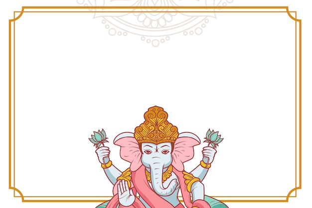 Kostenlose PSD handgezeichnete ganesh-illustration