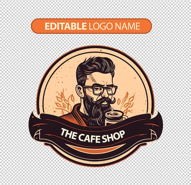 Kostenlose PSD hipster-café-logo