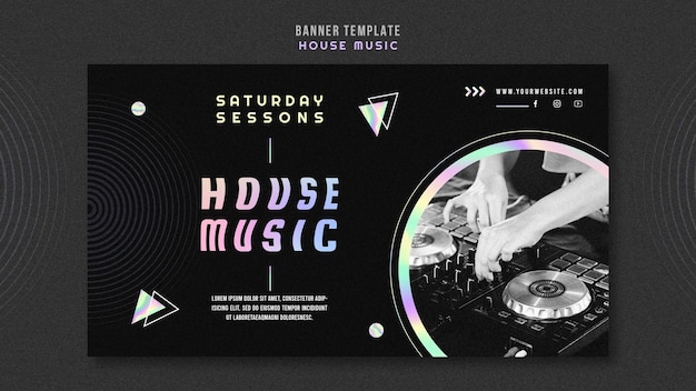 Kostenlose PSD house music ad template banner