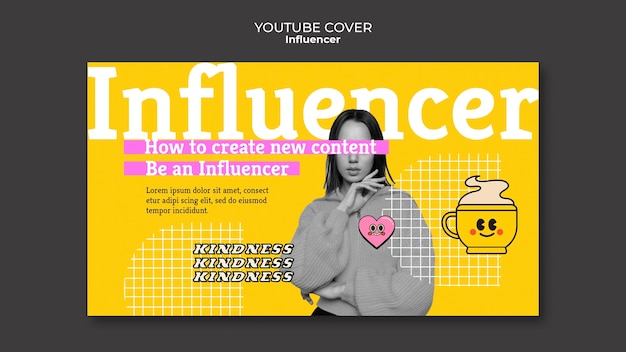 Kostenlose PSD influencer-lifestyle-youtube-cover-vorlage