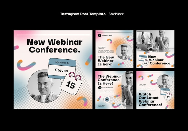Kostenlose PSD instagram-beiträge zur webinar-konferenz