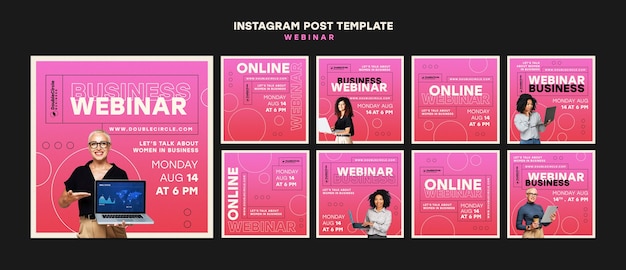 Kostenlose PSD instagram-beiträge zur webinar-konferenz