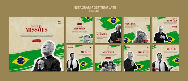 Kostenlose PSD instagram-posts des missionsdienstes