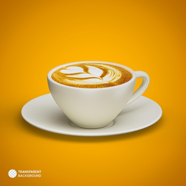 Kaffeetasse-Symbol Isolierte 3D-Render-Illustration