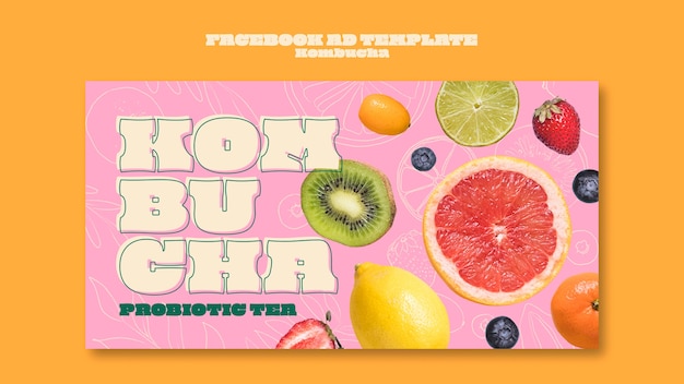 Kostenlose PSD kombucha-vorlage-design