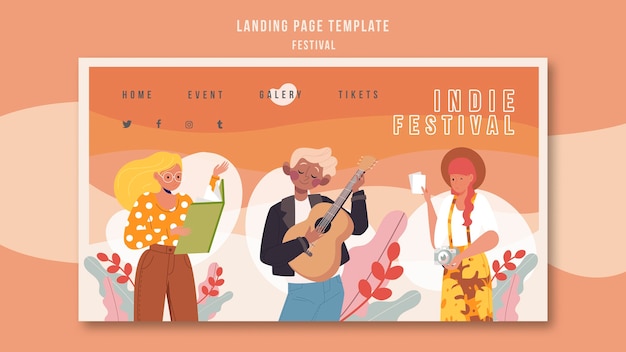 Kostenlose PSD landing page festival vorlage