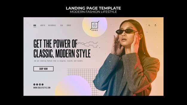 Landingpage für modernen Mode-Lifestyle