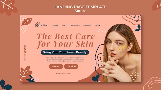 Landingpage für natürliche Hautpflegeprodukte