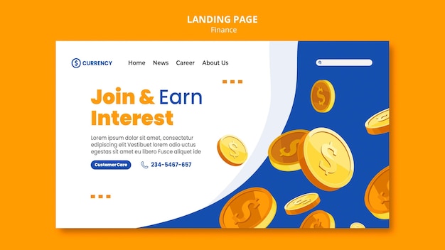 Kostenlose PSD landingpage online-banking-vorlage