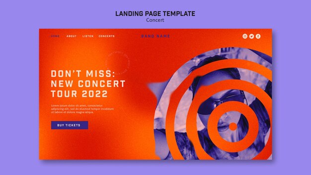 Landingpage-Vorlage für abstrakte Konzertveranstaltungen