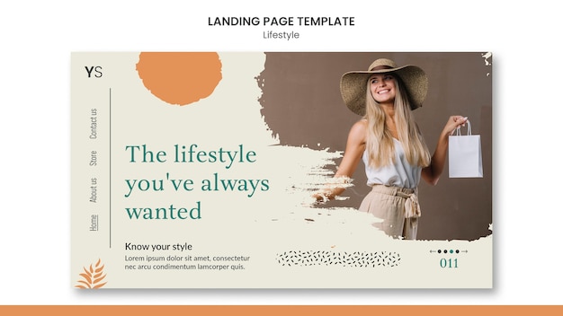 Kostenlose PSD landingpage-vorlage für den persönlichen lebensstil