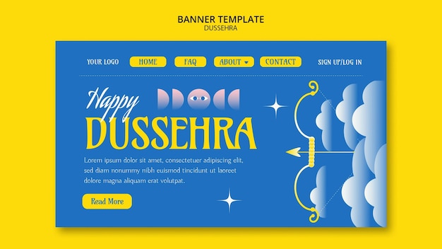 Kostenlose PSD landingpage-vorlage für die dussehra-feier