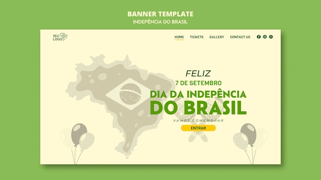 Kostenlose PSD landingpage-vorlage für die feier des brasilianischen unabhängigkeitstages