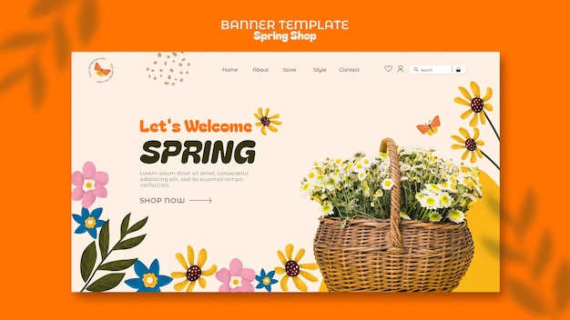 Kostenlose PSD landingpage-vorlage für die frühlingssaison