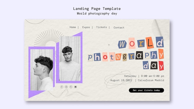 Landingpage-Vorlage zum Welttag der Fotografie
