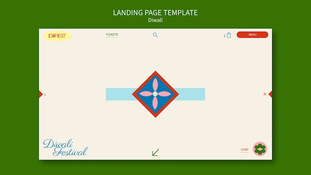 Kostenlose PSD landingpage zur feier des lichterfests
