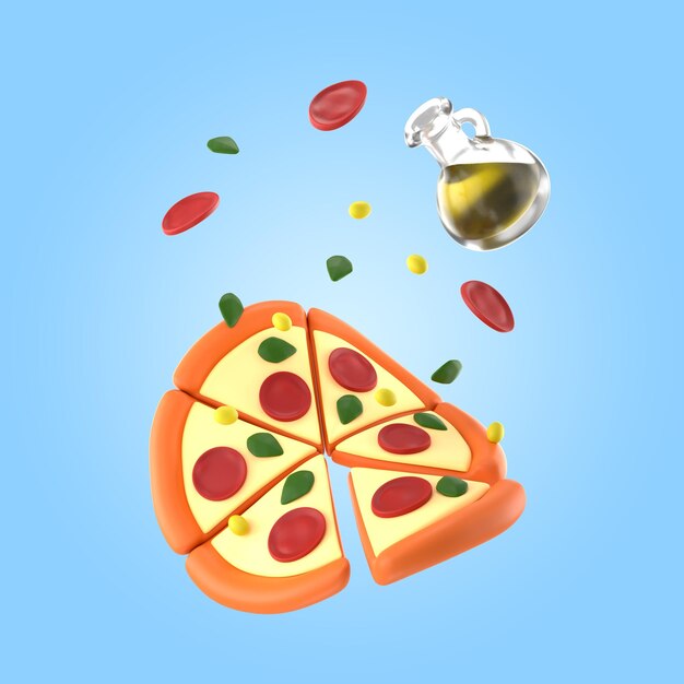 Leckeres Pizza-Rendering-Modell