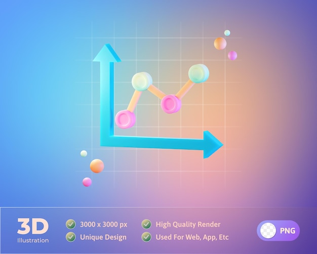 Kostenlose PSD linie grafische dateninformationen 3d-symbol illustration