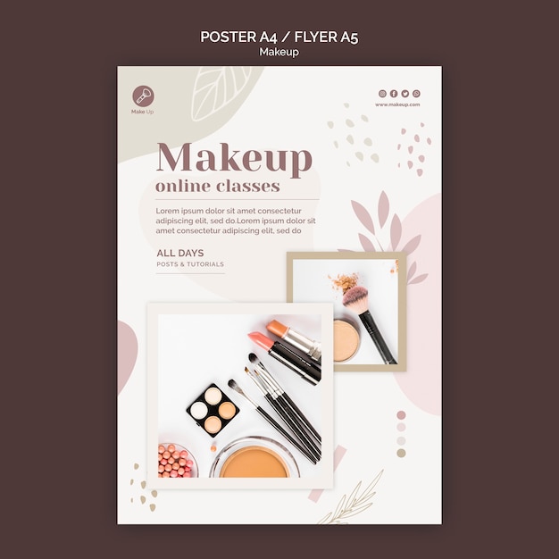 Kostenlose PSD make-up konzept poster vorlage