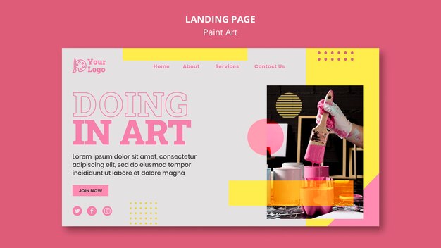 Malen Sie Kunstkonzept-Landingpage-Vorlage