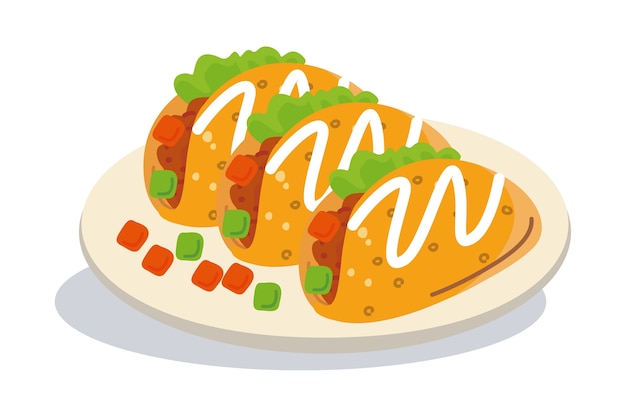 Kostenlose PSD mexikanische taco-illustration