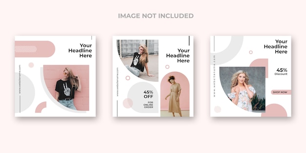 Kostenlose PSD minimale mode instagram banner set