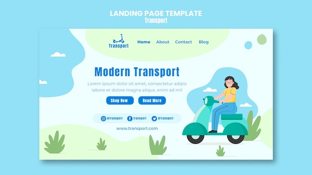 Kostenlose PSD moderne transport-landingpage-vorlage