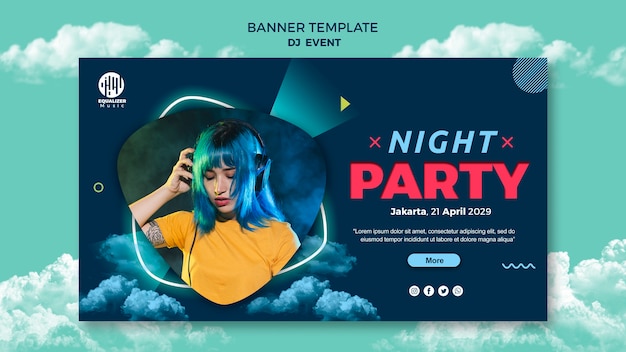 Musik Party Konzept Banner Vorlage