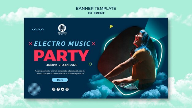 Musik Party Konzept Banner Vorlage