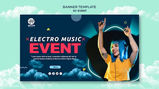 Musik Party Konzept Banner Vorlage