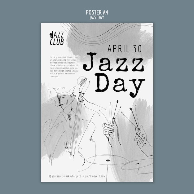 Kostenlose PSD muster für den künstlerischen jazz-tag-poster