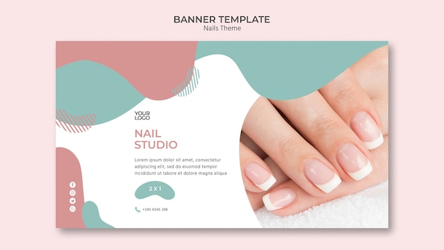 Nagelstudio Banner Vorlage Konzept