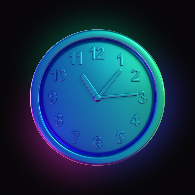 Kostenlose PSD neon-uhr-ikonen-design